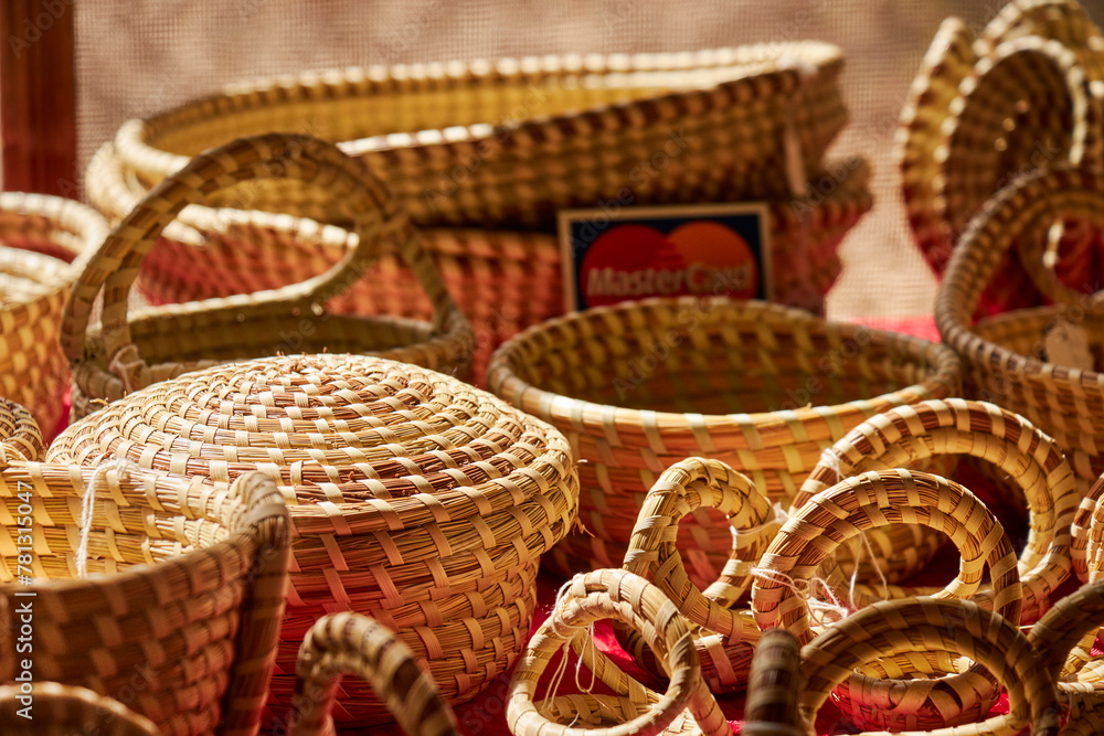 Gullah Geechee baskets. A traditional craft from the coastal regions of