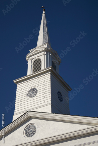 Baptist Church of Beaufort, steeple, Beaufort, South Carolina, USA