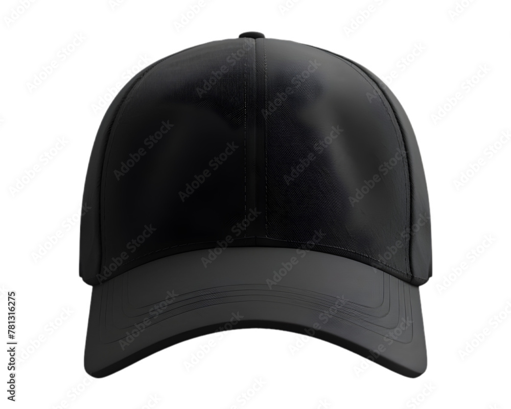 Black cap mockup isolated on transparent background Black cap mockup isolated on transparent background