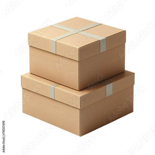 two cardboard box isolated on transparent background © recta