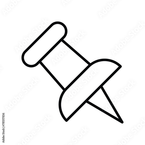 push pin icon with white background vector stock illustration