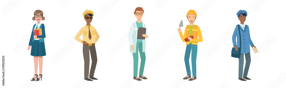 Young Man and Woman of Different Profession in Uniform Vector Set Young Man and Woman of Different Profession in Uniform Vector Set