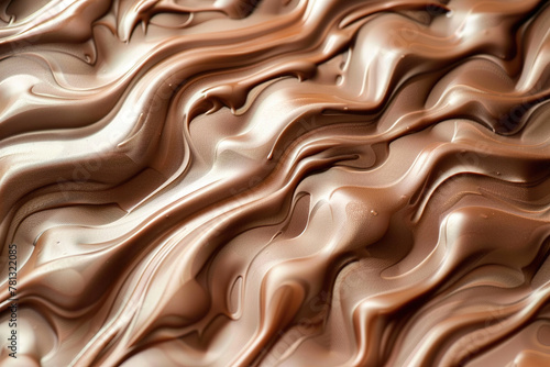 Generative ai on the theme of beautiful tasty liquid chocolate on wave abstract dark background