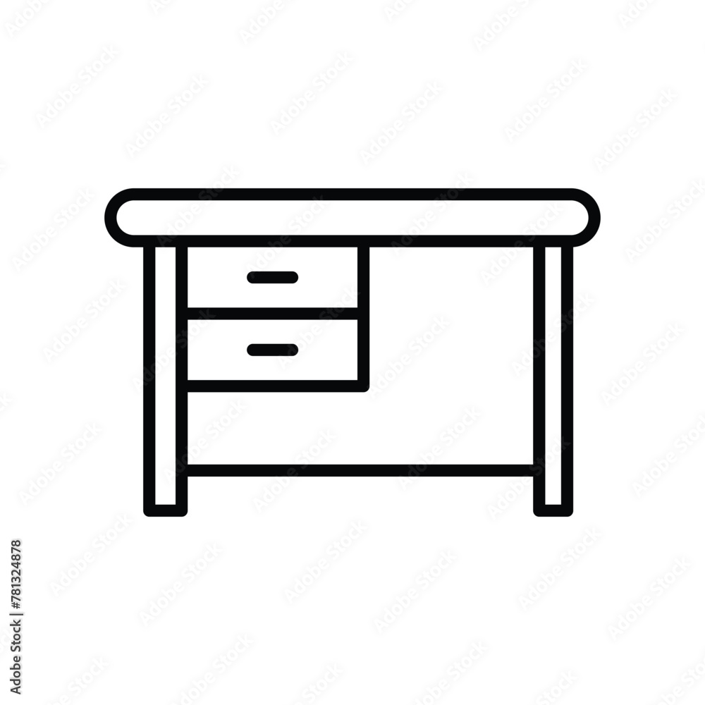 desk icon with white background vector stock illustration desk icon with white background vector stock illustration