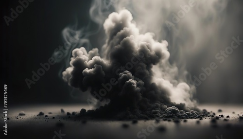 Horizontal background with black smoke and ash