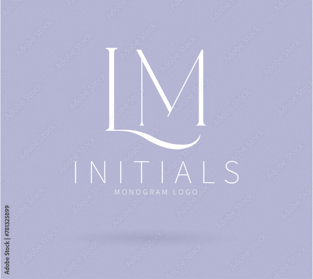 LM Typography Initial Letter Brand Logo, LM brand logo, LM monogram wedding logo, abstract logo design