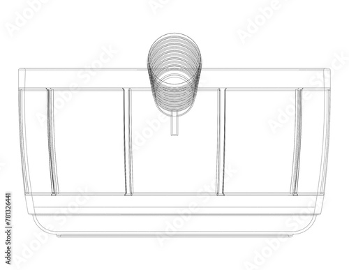 Plastic Round Dipper 1.6L 3D print model photo