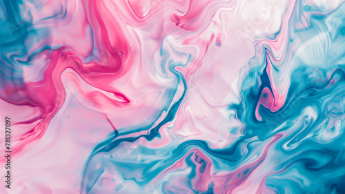 Abstract swirl of pink and blue hues with white accents, evoking fluidity and creativity. Perfect as a calming background for various applications.
