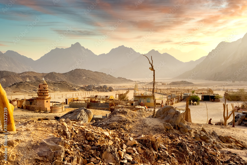 Beduinen Dorf, orientalischen Wüste in Ägypten in der Nähe von Safaga, Afrika
 - obrazy, fototapety, plakaty 