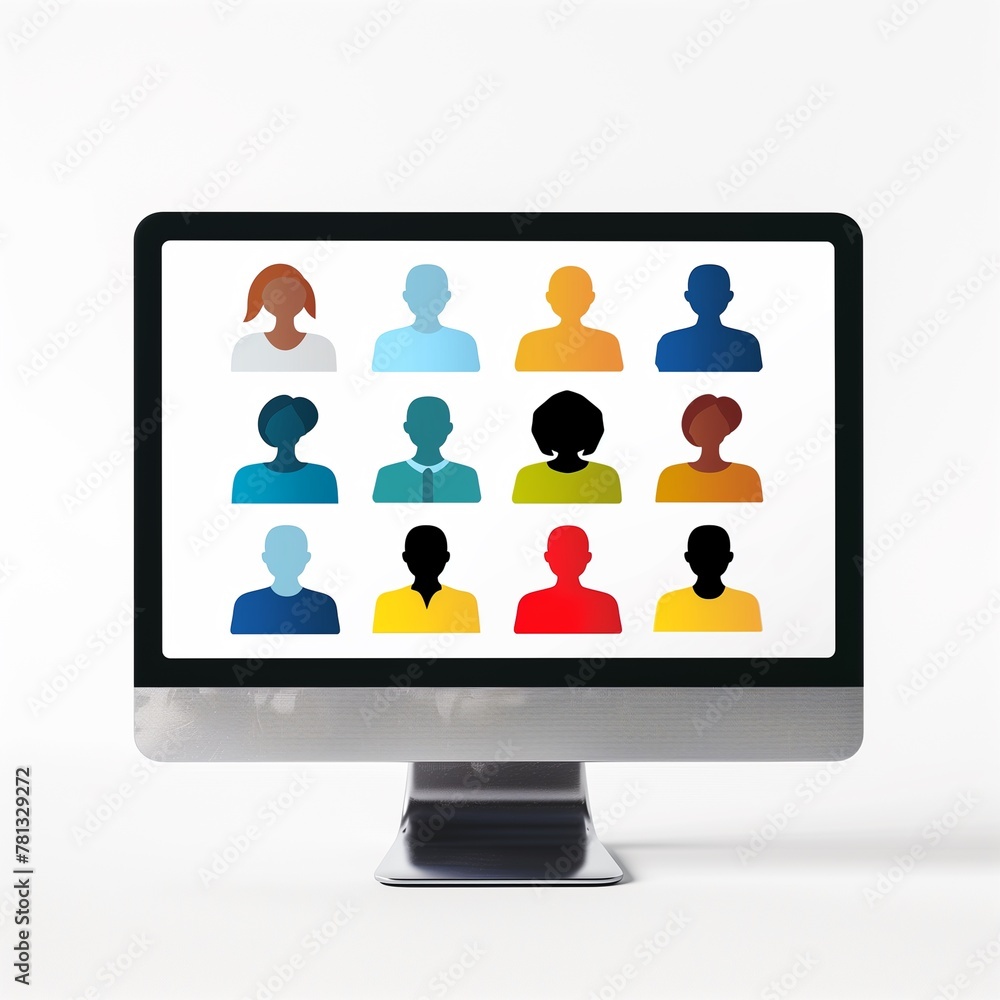 cloud computing network, white background, computer screen cloud computing network, white background, computer screen