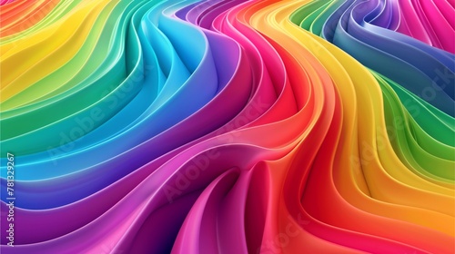 Abstract colorful background with rainbow lines and soft textures on a smooth surface  featuring vibrant shades and gentle curves  evoking movement and artistry
