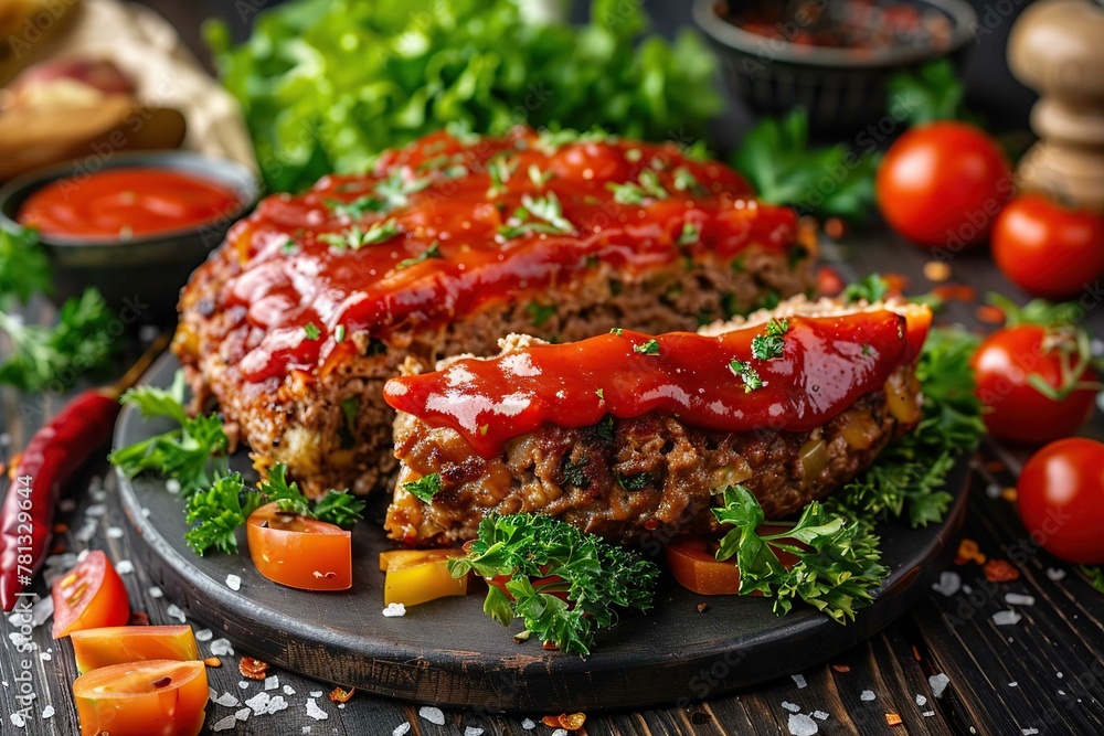 Meatloaf close-up view Meatloaf close-up view