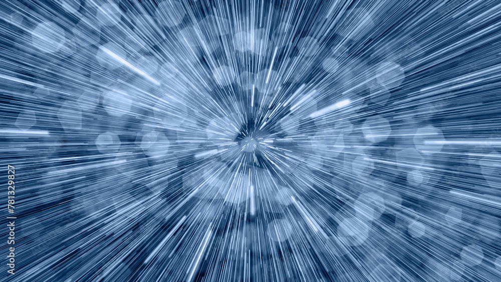 Abstract flight in space hyper jump  illustration 