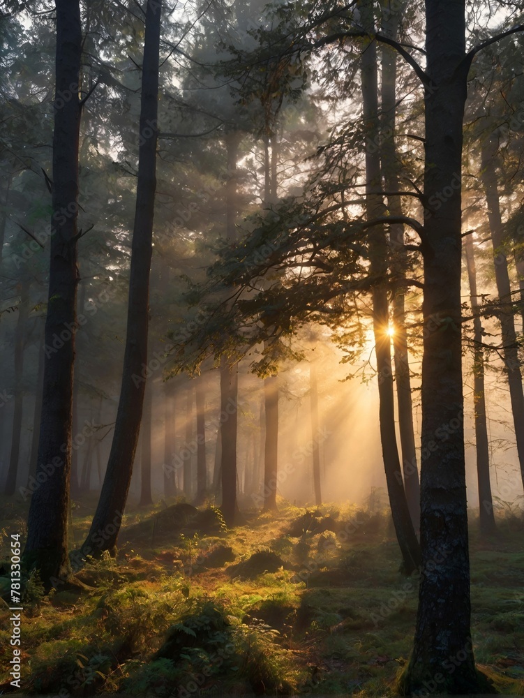Obraz premium morning in the woods