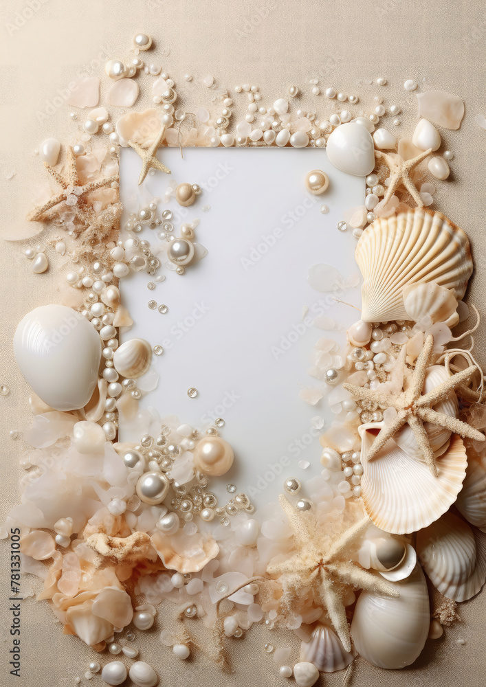 white sheet of paper surrounded by beige shells, design, ornament, patterns, sea, sand, maritime, style, wallpaper, summer, layout, top view, plants, nature, ocean white sheet of paper surrounded by beige shells, design, ornament, patterns, sea, sand, maritime, style, wallpaper, summer, layout, top view, plants, nature, ocean