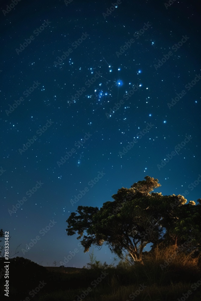 Naklejka premium Night sky panorama with milky way and stars on dark background generated AI