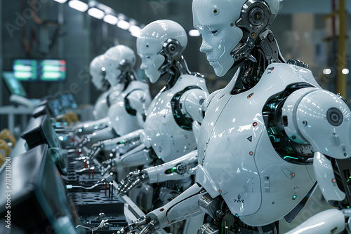 Modern production technology factories use robots.