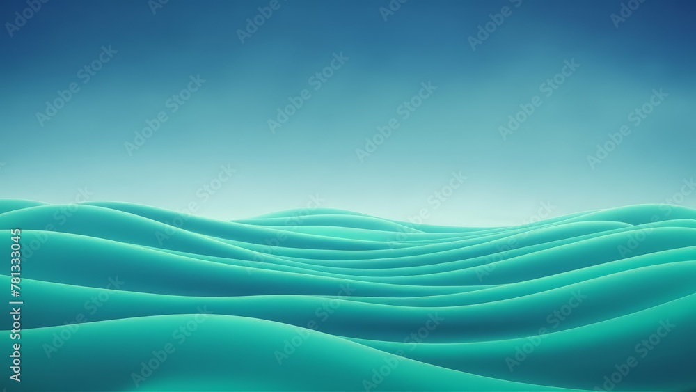 Fototapeta premium Blue gradient with waves, art, design, wallpaper, background, Generative Ai.