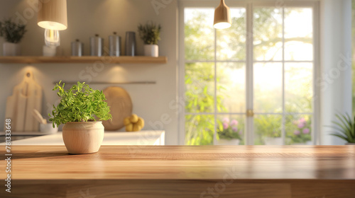 Kitchen background top counter interior wood blur home wooden empty room light white. Top kitchen product background desk modern window food display design texture tabletop restaurant board wall space