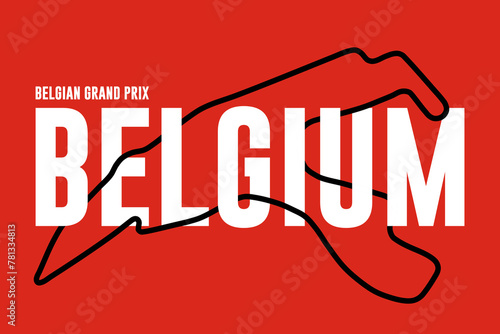Belgium grand prix race track. circuit for motorsport and autosport. Vector illustration.