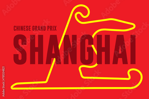 Shanghai grand prix race track. circuit for motorsport and autosport. Vector illustration.