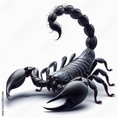 Image of isolated scorpion against pure white background  ideal for presentations 