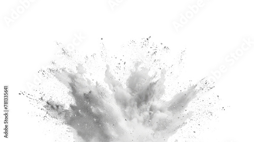 bright white paint color powder festival explosion burst isolated white background.	 photo