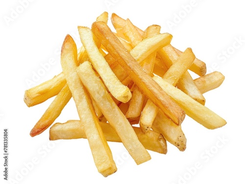 A pile of french fries on a white background photo
