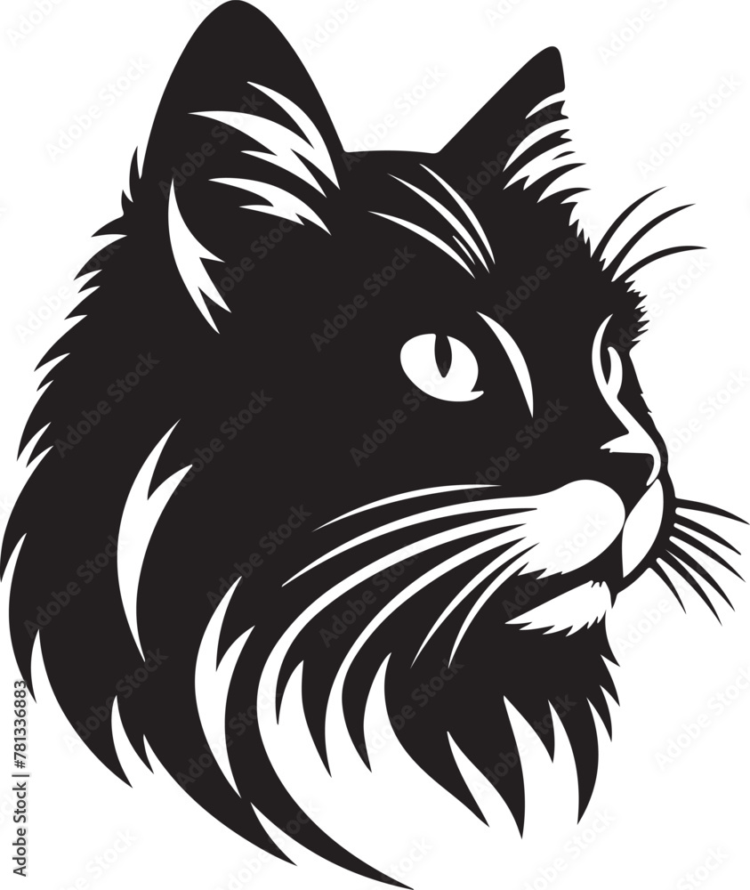  Best Cat Head, Vector, Silhouette, Illustration,