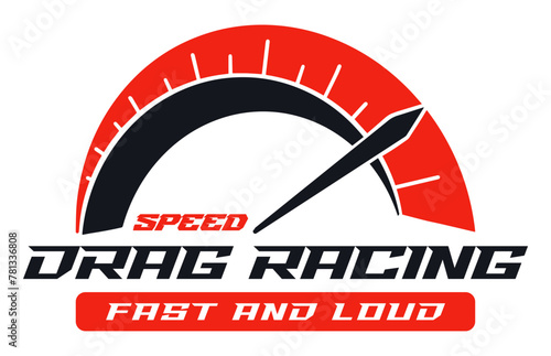 Drag racing vintage element colorful