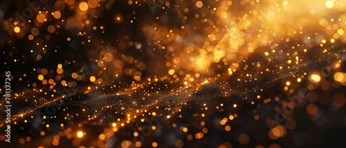 Fire christmas lights exploding photographic effects blurred motion, golden light background