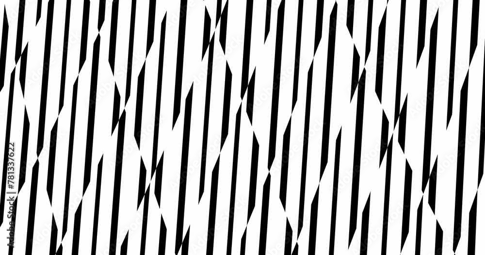 Background with black and white geometric stripes.Abstract wallpaper. Seamless loop video.
Background with black and white geometric stripes.Abstract wallpaper. Seamless loop video.