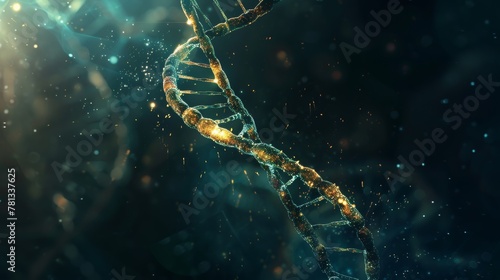 DNA double helix genetic material. Gene sequencing abstract design. Floating in space background, .science, abstract, biology, biotechnology, molecular, health, genetic