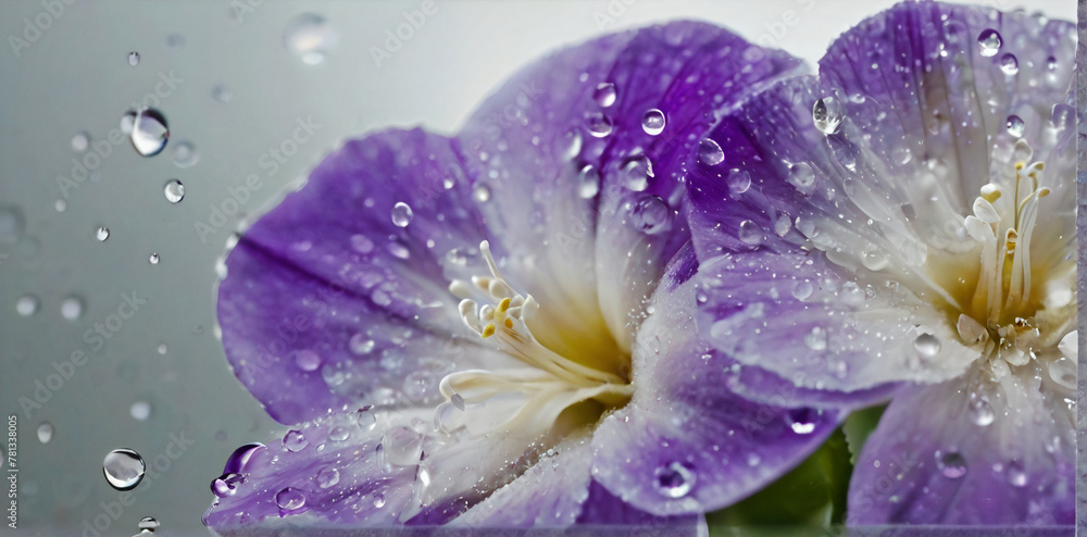 purple flower with drops purple flower with drops