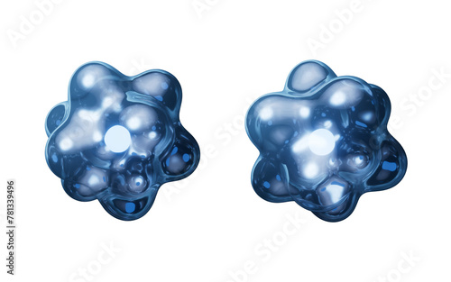 Isolated transparent physics atom, 3d rendering.