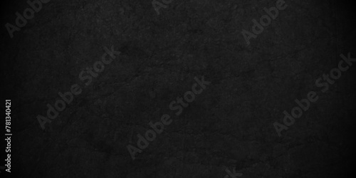 Old wall stone for dark black distressed grunge background wallpaper rough concrete wall. Abstract black stone wall texture grunge rock surface. dark gray background backdrop. wide panoramic banner.
