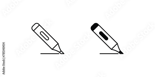 highlighter icon with white background vector stock illustration