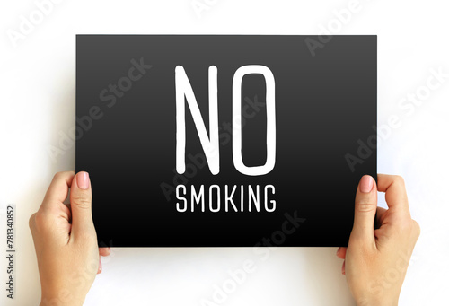 No smoking text quote on card, health concept background photo