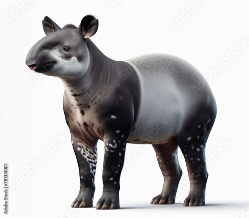 Image of isolated tapir against pure white background  ideal for presentations 