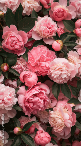 Pink peonies vertical wallpaper