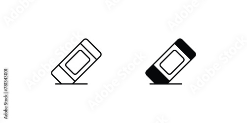 eraser icon with white background vector stock illustration