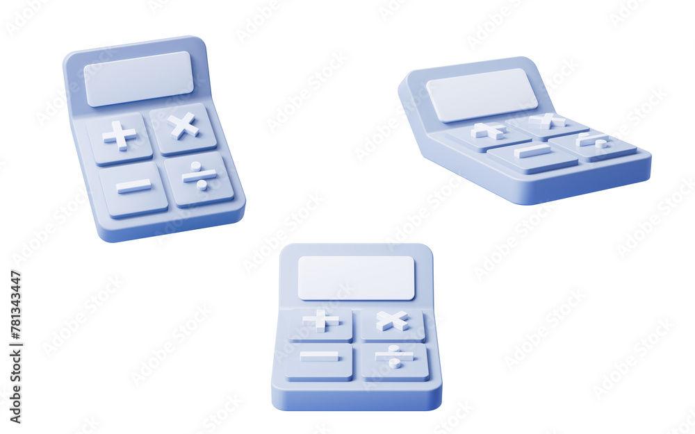 Isolated calculator with cartoon style, 3d rendering. Isolated calculator with cartoon style, 3d rendering.