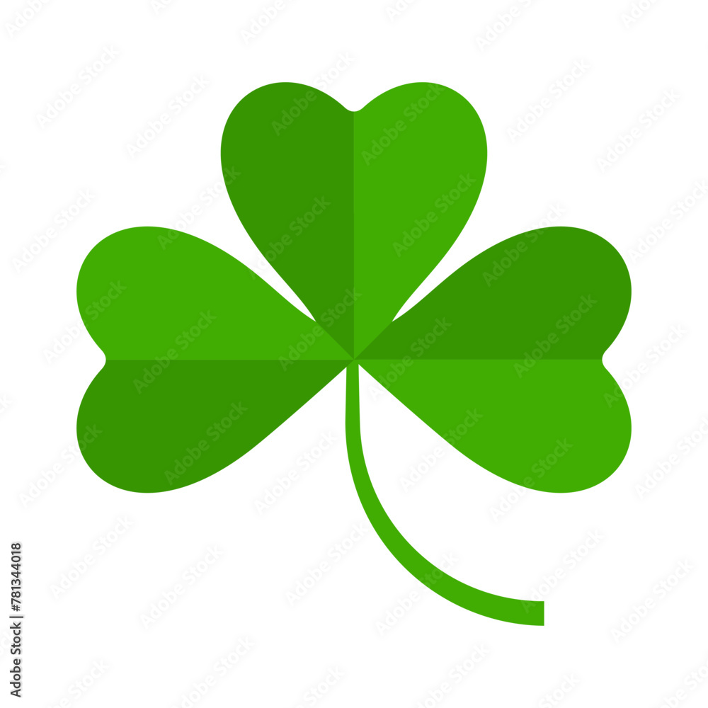 Flat shamrock icon. Clover three leaves logo. Green leaves floral symbol. Flat shamrock icon. Clover three leaves logo. Green leaves floral symbol.