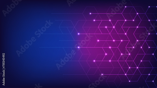 Vector illustration of hexagons pattern. Geometric abstract background with simple hexagonal elements. Creative idea for medical, technology or science design photo