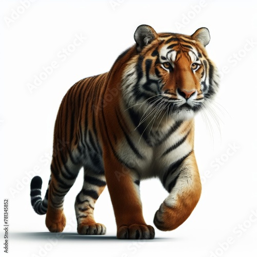 Image of isolated tiger against pure white background  ideal for presentations 
