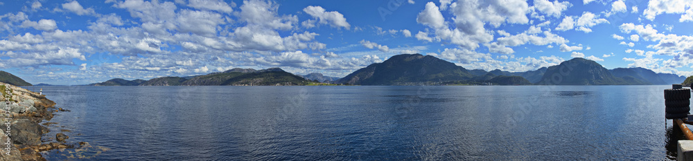 View of Lysefjord at Lauvvik in Norway, Europe
