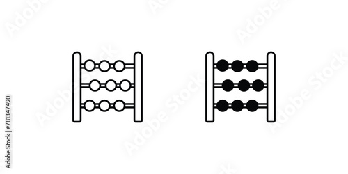 abacus icon with white background vector stock illustration