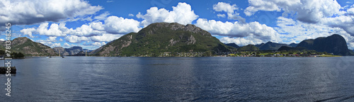 View of Forsand at Lysefjord in Norway, Europe 