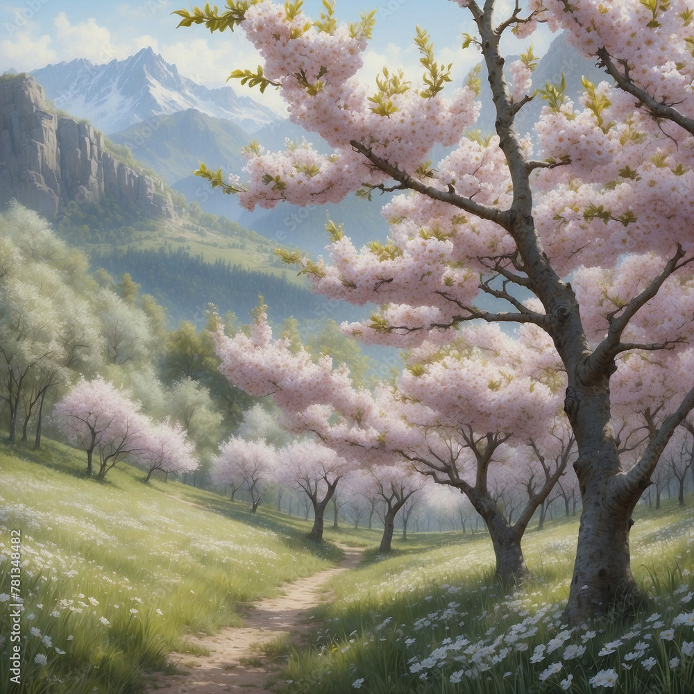 Blossoming Cherry Tree in Springtime Blossoming Cherry Tree in Springtime