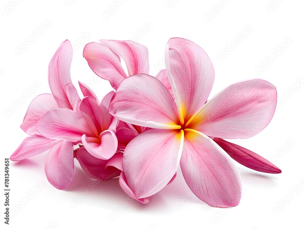 Group of Pink Frangipani isolated on White Group of Pink Frangipani isolated on White